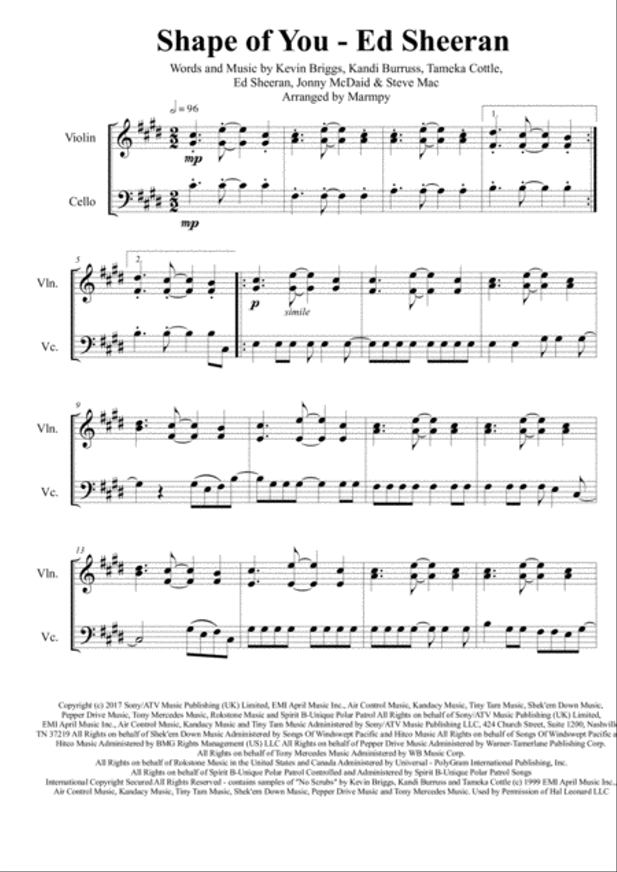 Shape Of You Set of Parts scores gallery preview page 1