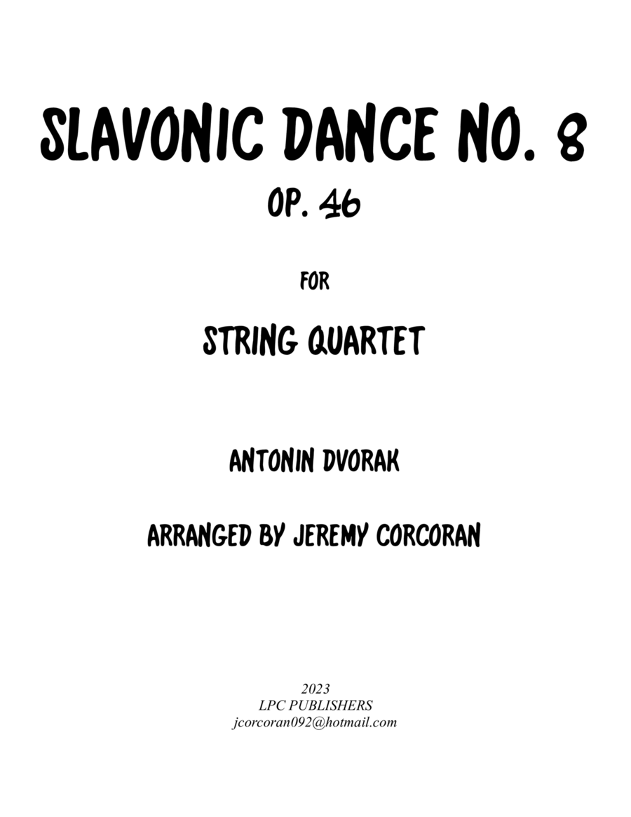 Slavonic Dance Op. 46 No. 8 String Quartet scores gallery preview page 1