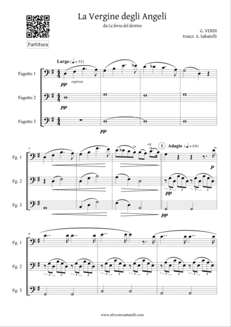 La Vergine degli Angeli - G. Verdi Woodwind Trio scores gallery preview page 2