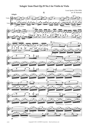 'Adagio' from Duet Op.39 No.1 for Violin & Viola