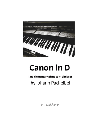 Book cover for Canon in D - First Variation (Late Elementary Piano Solo)