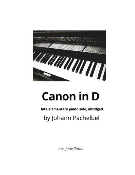 Canon in D - First Variation (Late Elementary Piano Solo) image number null