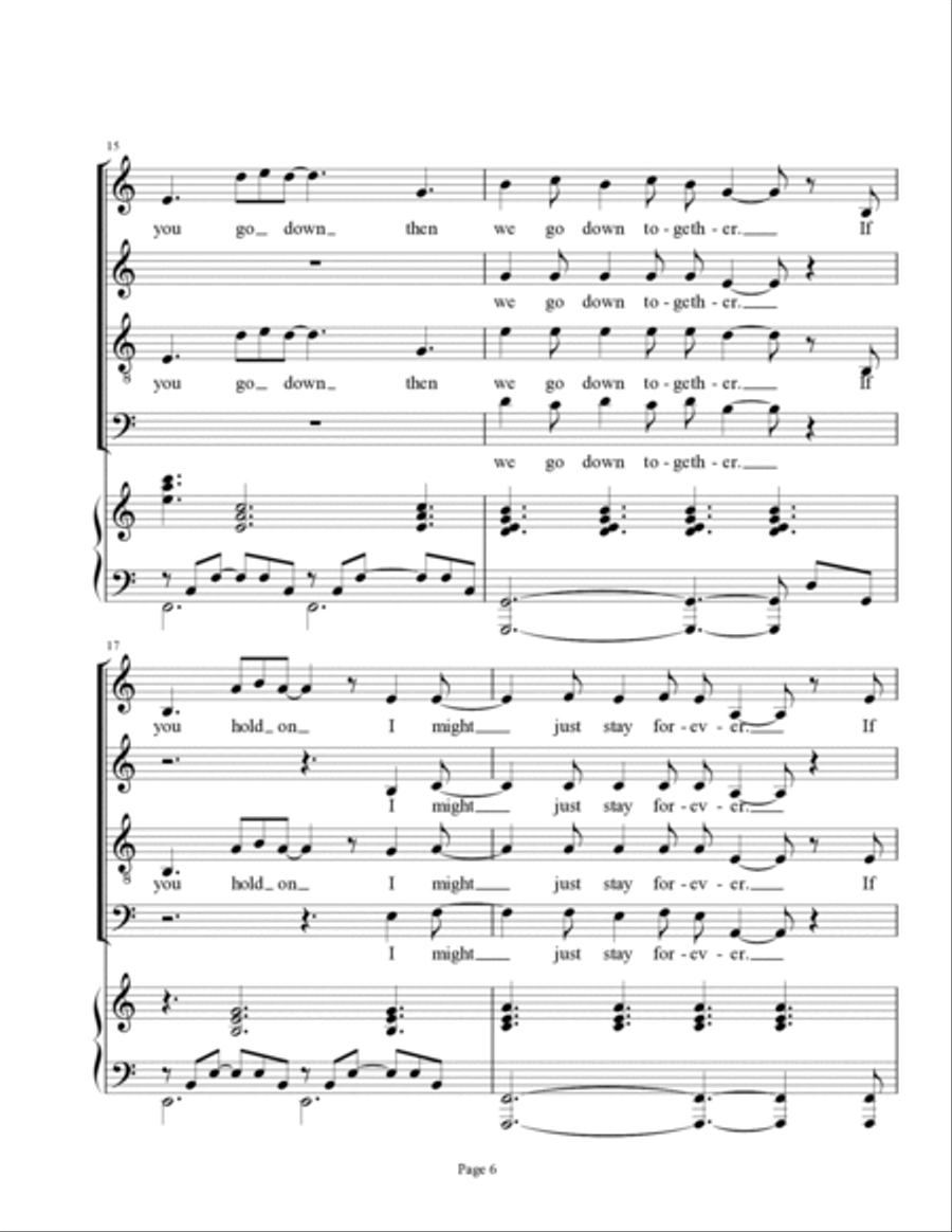 We Go Down Together We Go Down Together 4-Part scores gallery preview page 6
