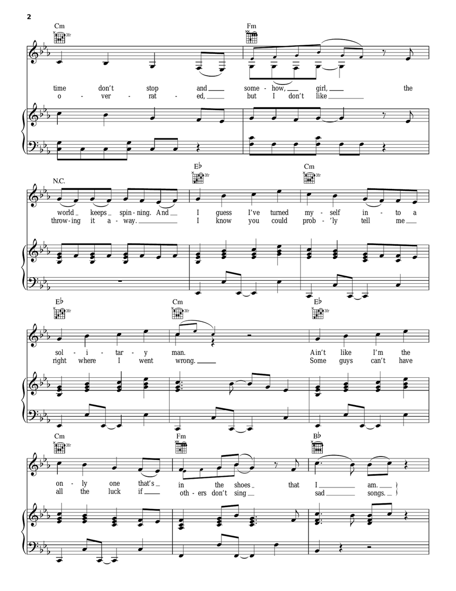 Crash And Burn Piano, Vocal, Guitar scores gallery preview page 2