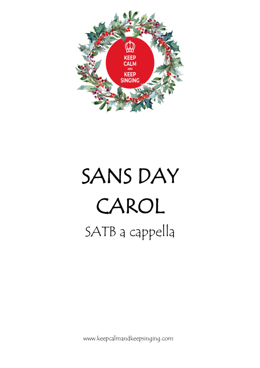 Sans Day Carol SATB a cappella 4-Part scores gallery preview page 1