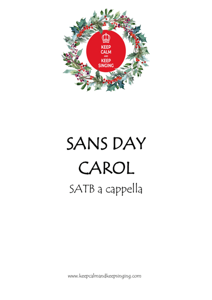 Sans Day Carol SATB a cappella image number null
