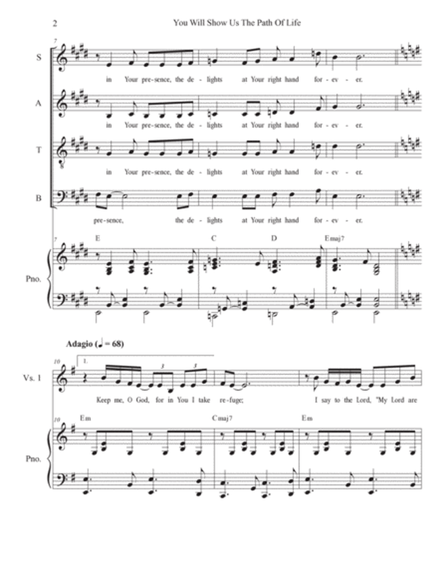 You Will Show Us The Path Of Life (Vocal Quartet - (SATB) image number null
