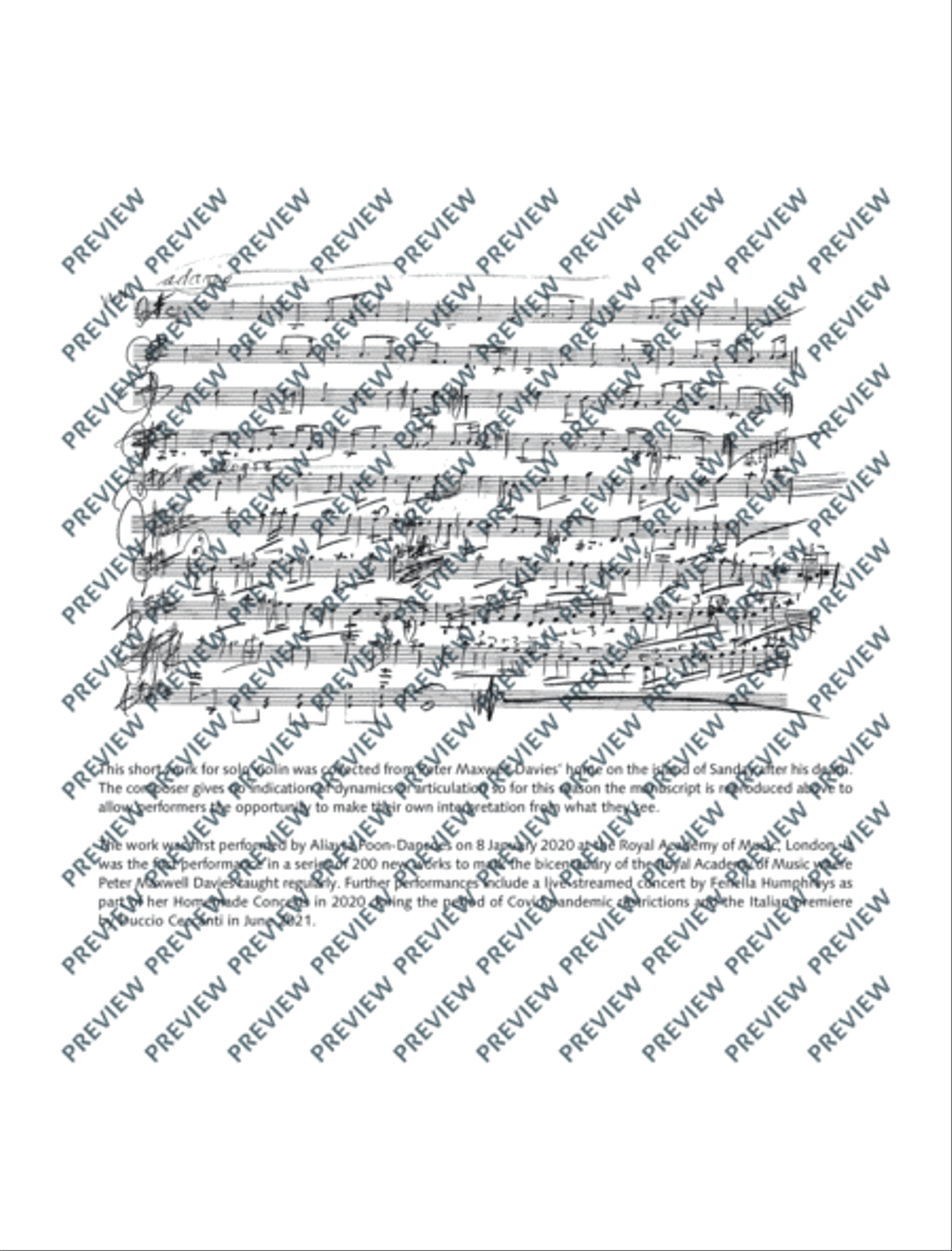 A Last Postcard from Sanday Violin Solo scores gallery preview page 3