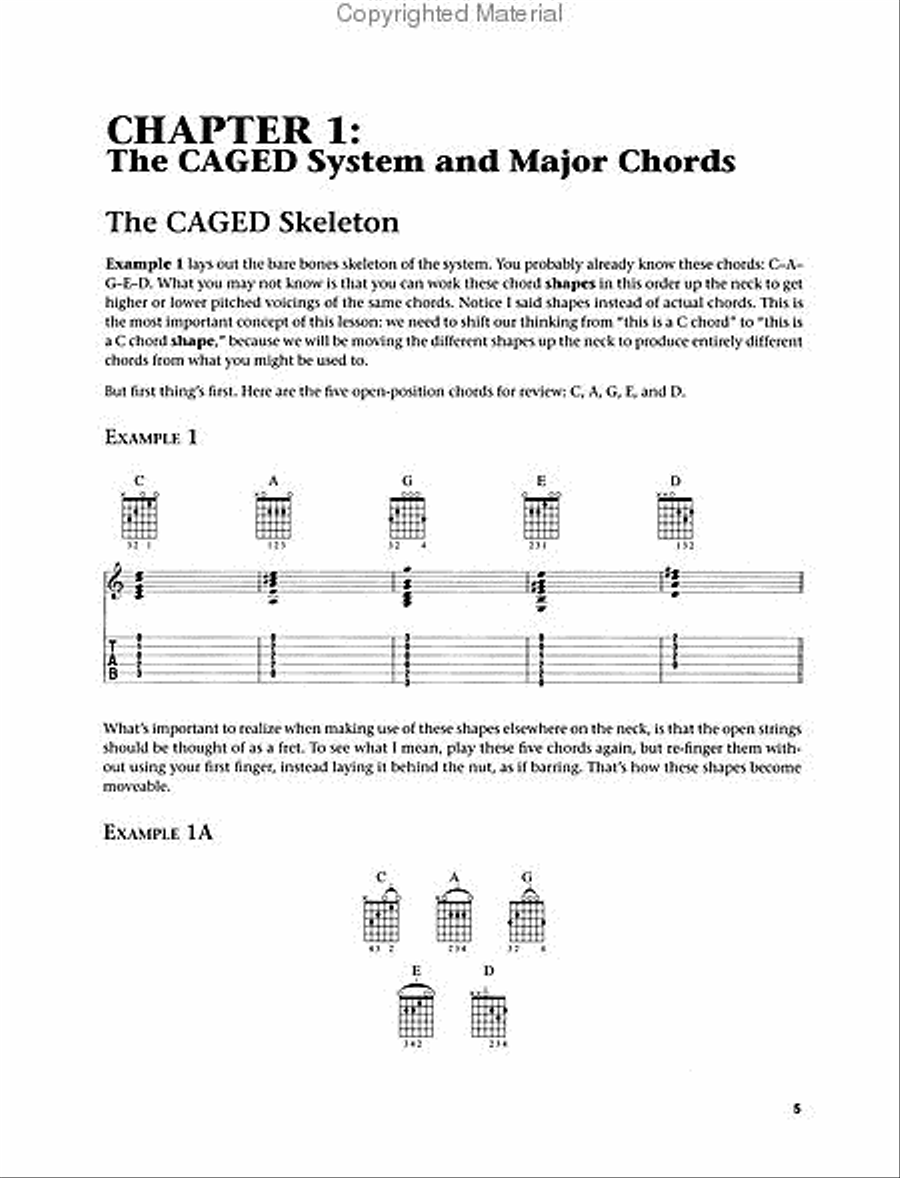 The CAGED System for Guitar Guitar Tablature scores gallery preview page 2