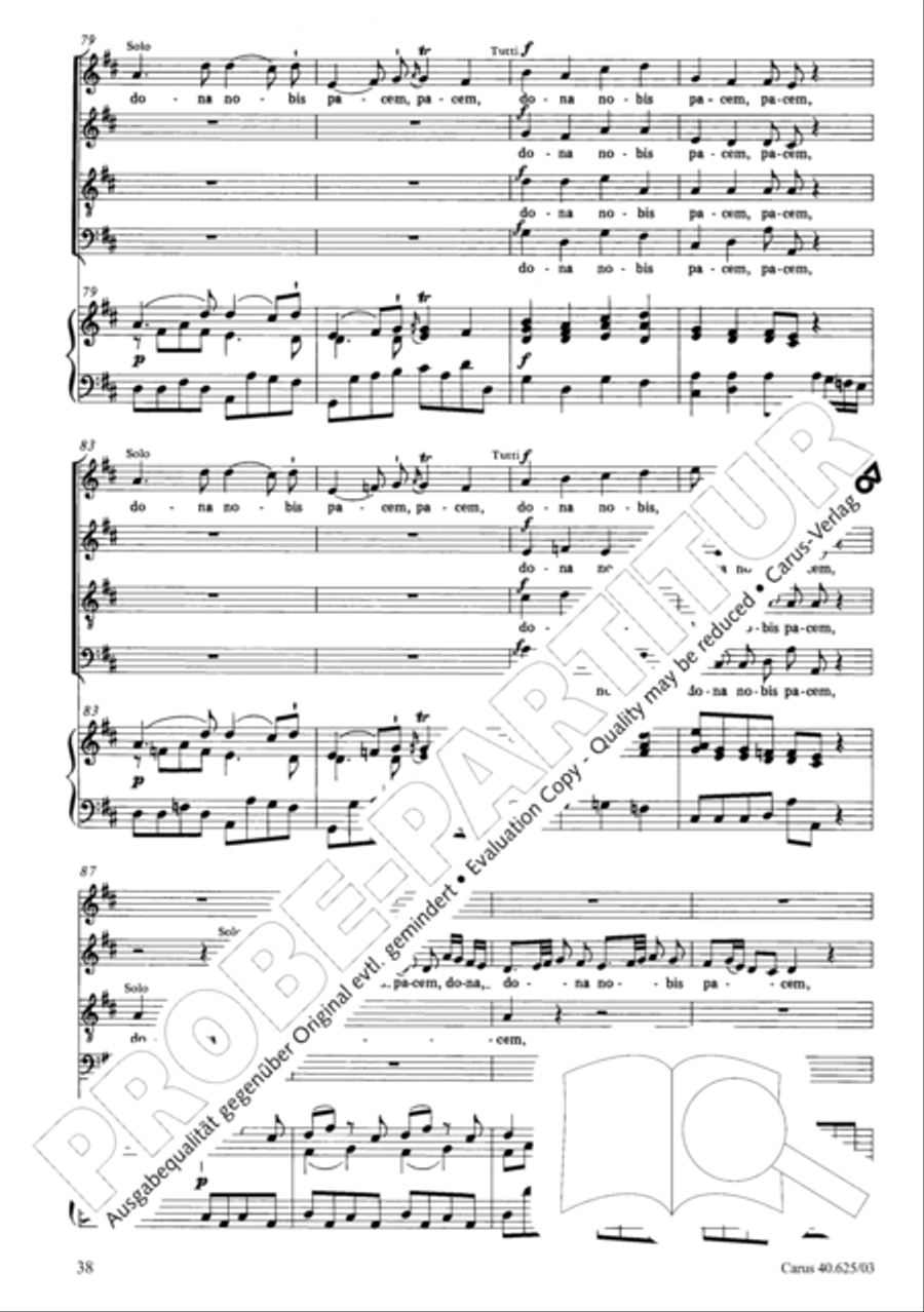 Missa brevis in D Major, K. 194 4-Part scores gallery preview page 39