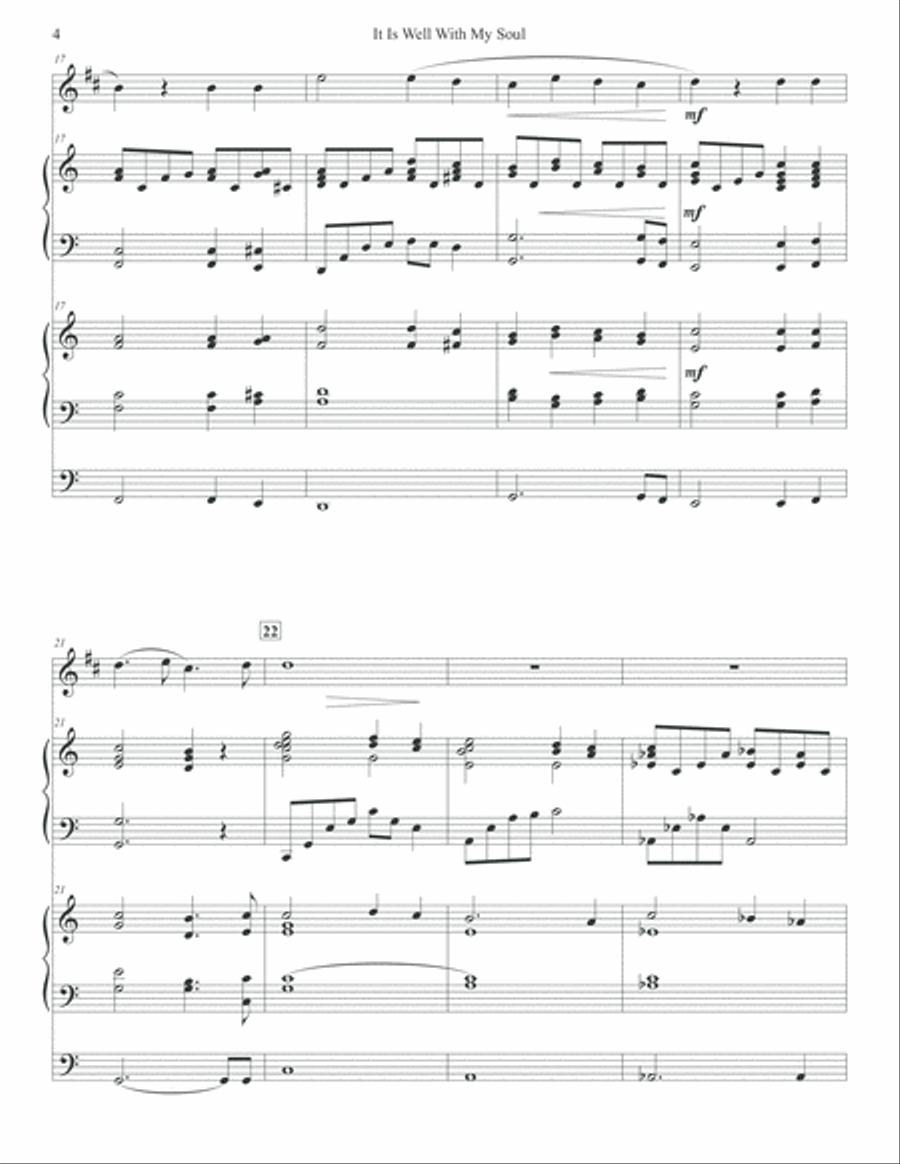 It Is Well With My Soul - Trumpet Solo, Piano, & Organ Trumpet Solo scores gallery preview page 4