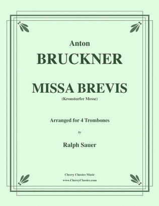 Book cover for Missa Brevis for Trombone Quartet
