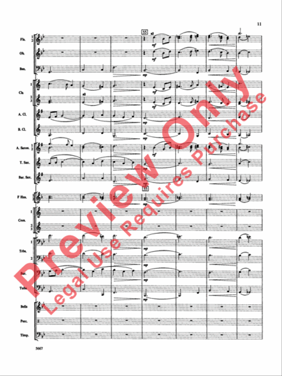 Jackson Lake Overture Concert Band scores gallery preview page 12