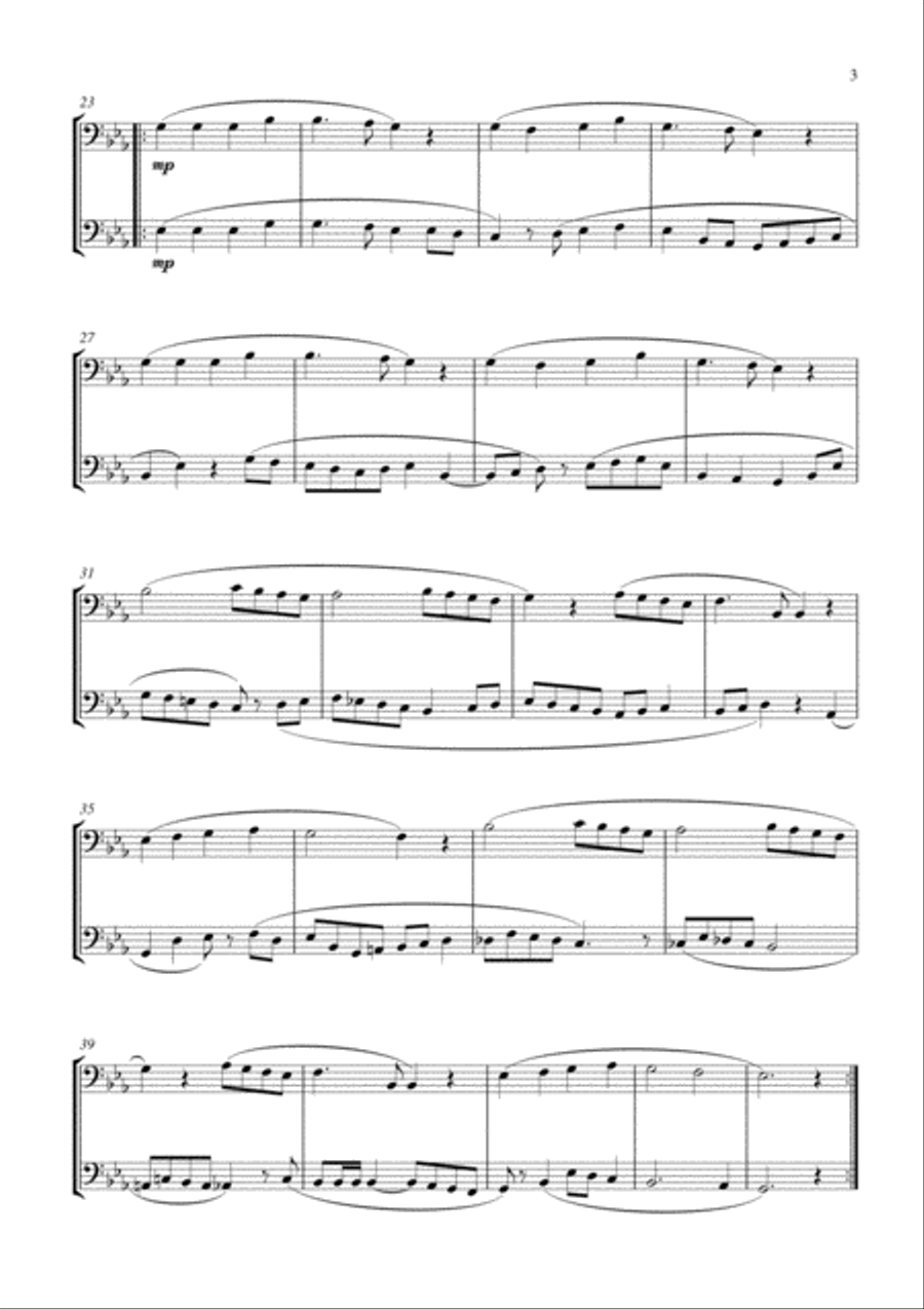 15 Popular Christmas Songs for Trombone Duet (Suitable for beginning / intermediate trombonists) Trombone Duet scores gallery preview page 3