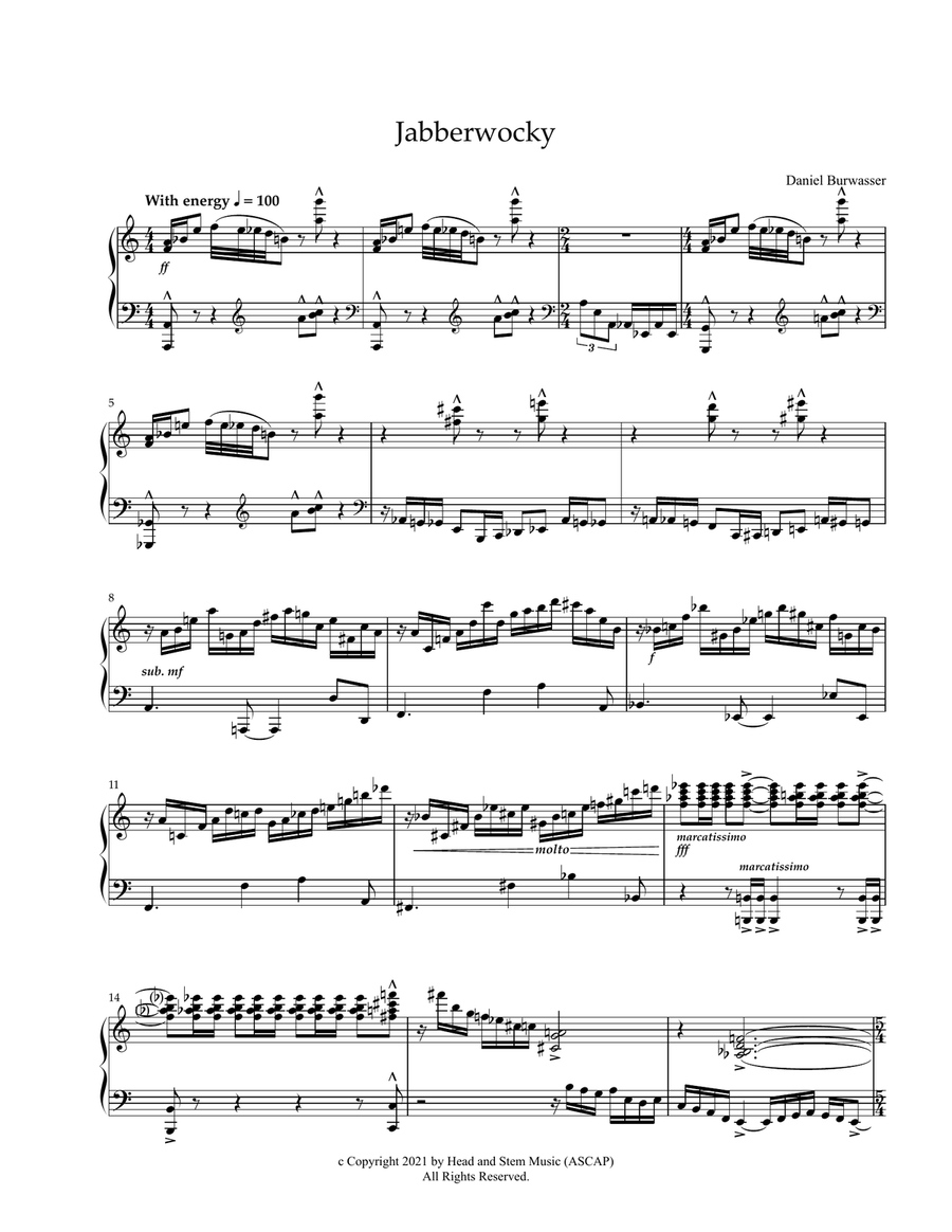 Jabberwocky Jabberwocky Piano Solo scores gallery preview page 3