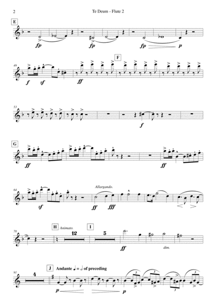 Elgar - Te Deum - Reduced Orchestration - Flute 2