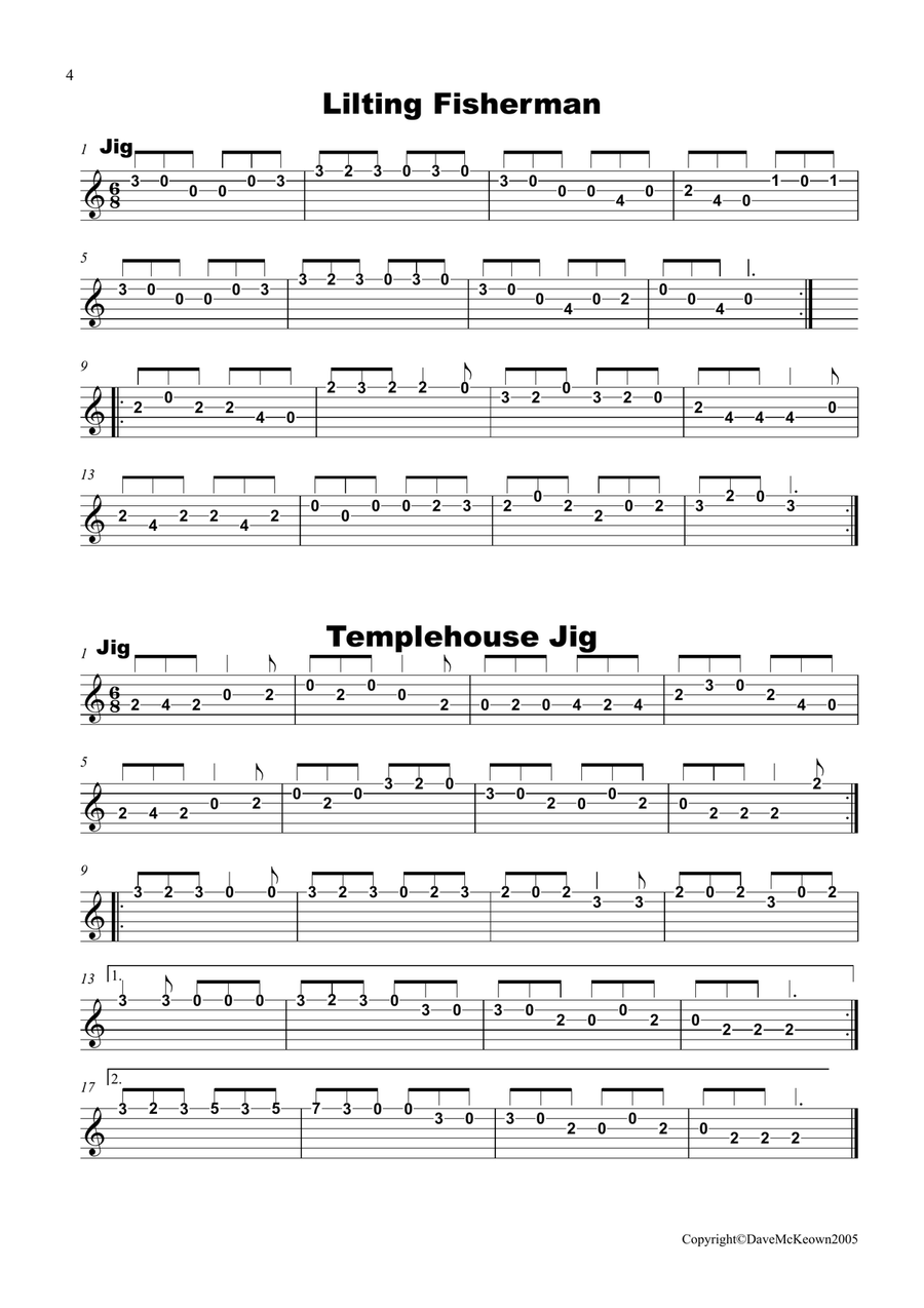 Irish Dance Music Vol.2 for Guitar Tab EADGBE; 50 Jigs, Reels, Hornpipes and more.... Acoustic Guitar scores gallery preview page 4