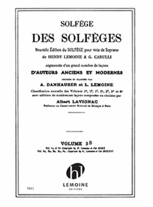 Book cover for Solfege des Solfeges - Volume 5B sans accompagnement