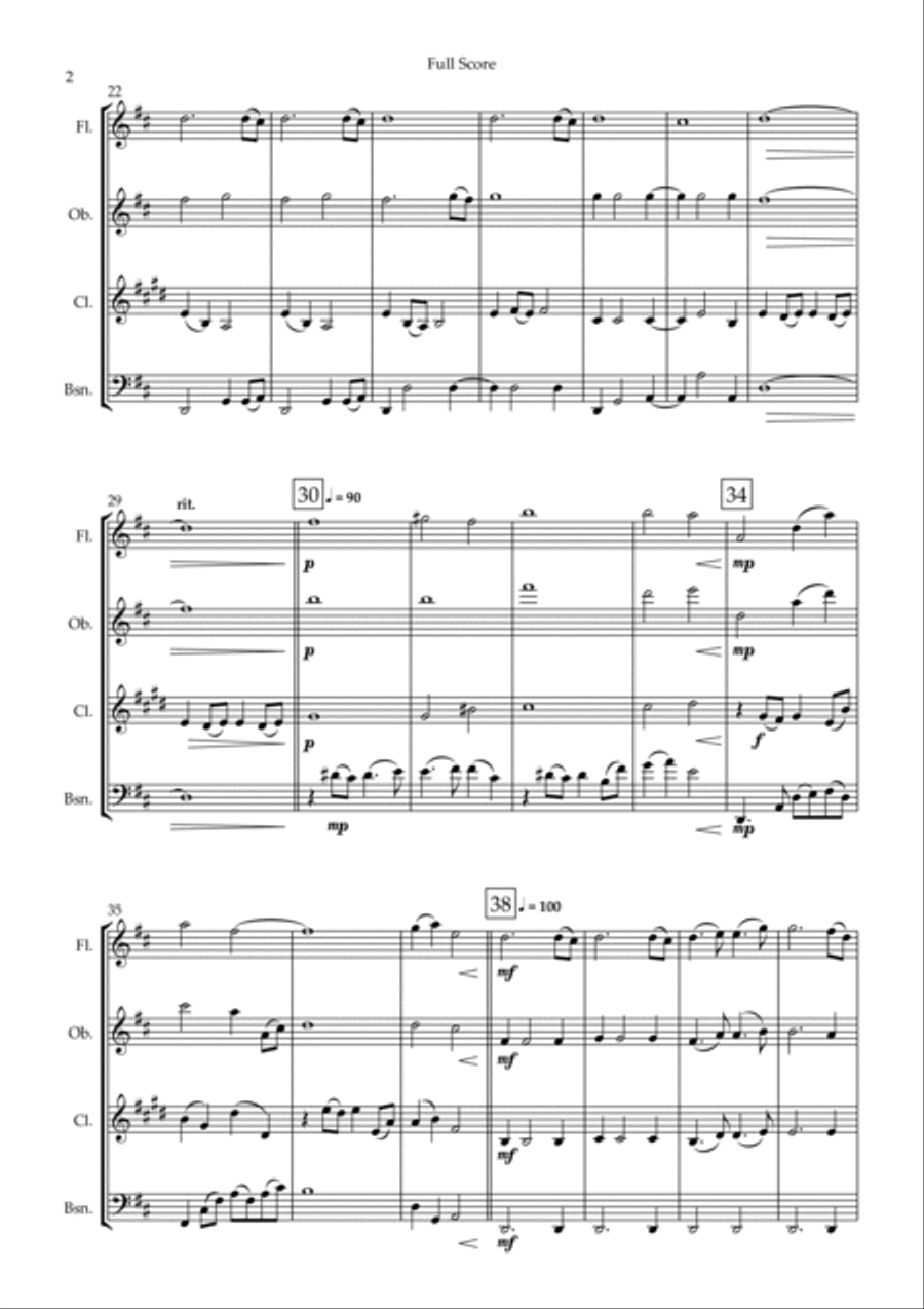 Jurassic Park Iii Woodwind Quartet scores gallery preview page 2