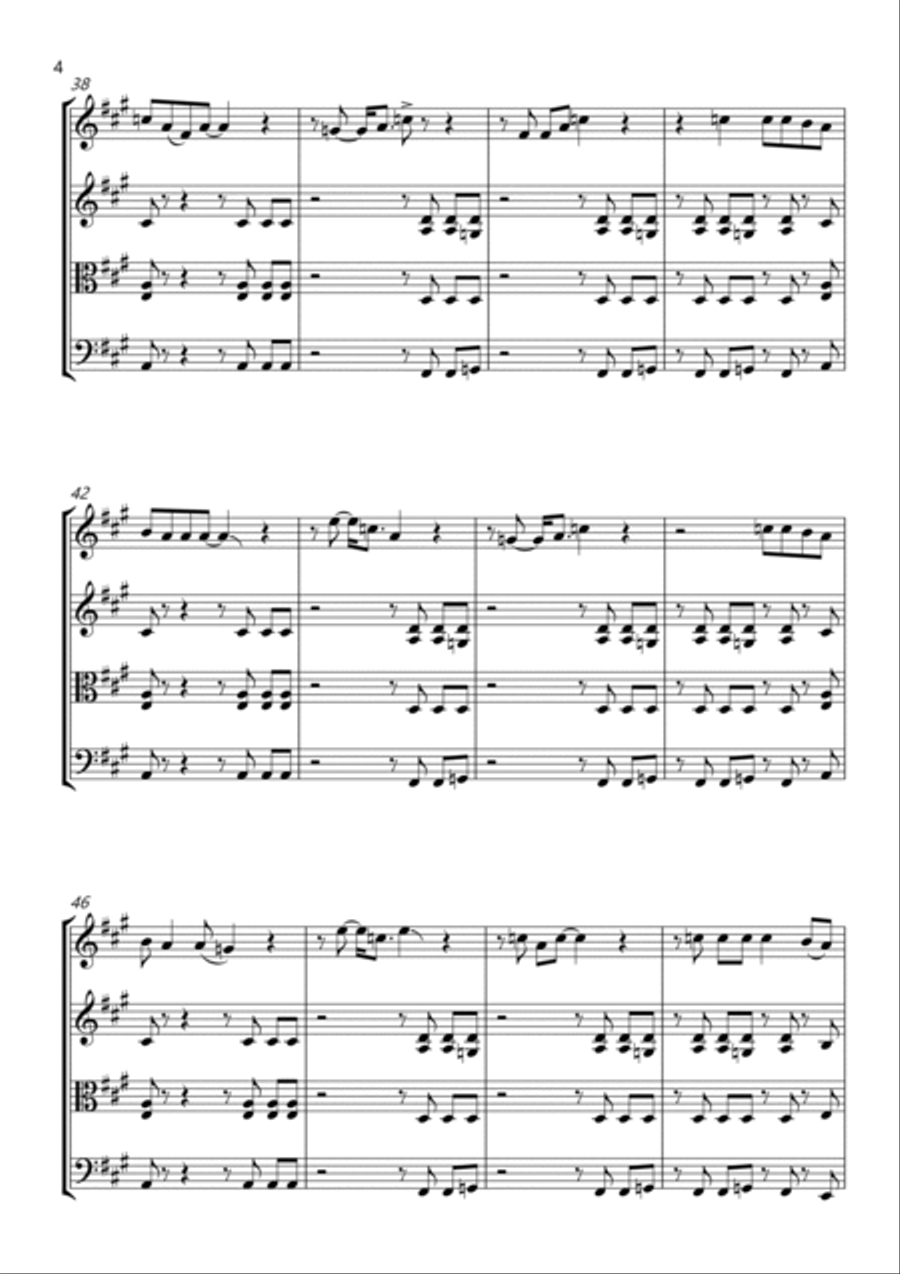 Highway To Hell String Quartet scores gallery preview page 4