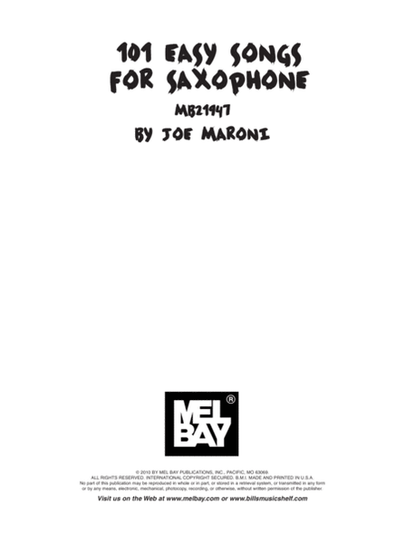 101 Easy Songs for Saxophone