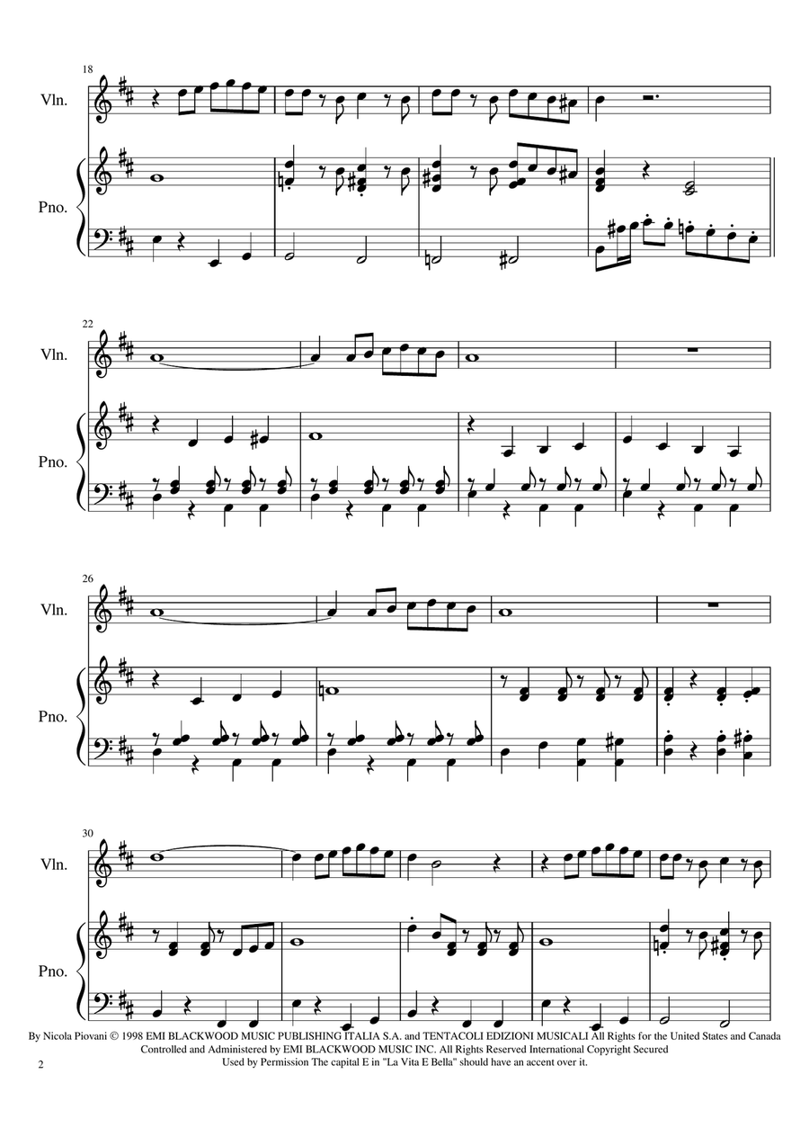 Life Is Beautiful (la Vita E Bella) Small Ensemble scores gallery preview page 2