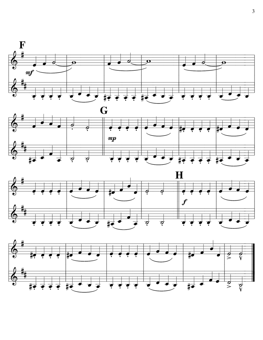 Russian Jam-french horn and bass clarinet duet Clarinet Duet scores gallery preview page 3