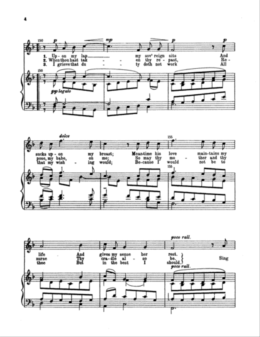 Lullaby (Upon my lap my sov'reign sits) 4-Part scores gallery preview page 3