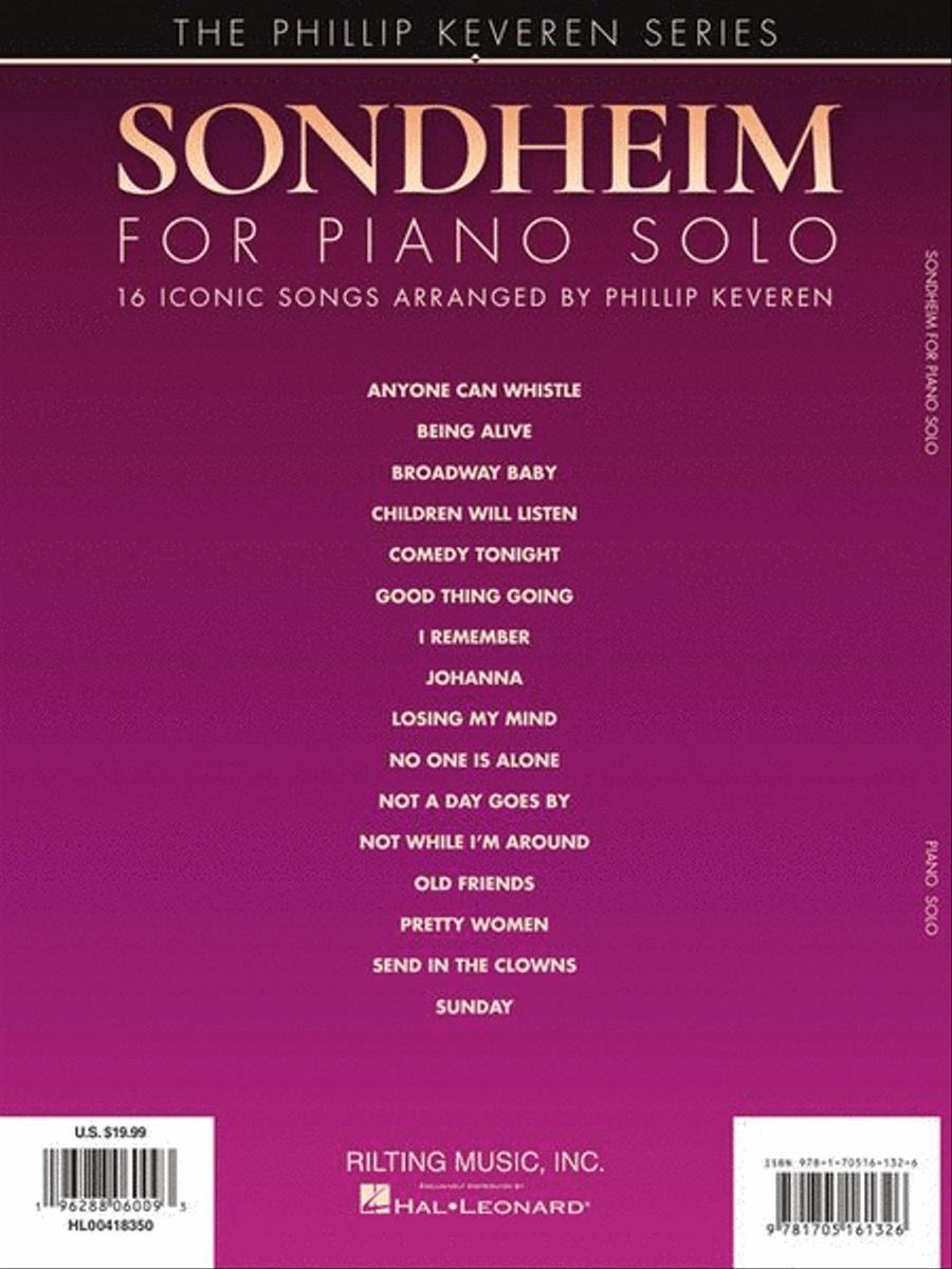 Sondheim for Piano Solo