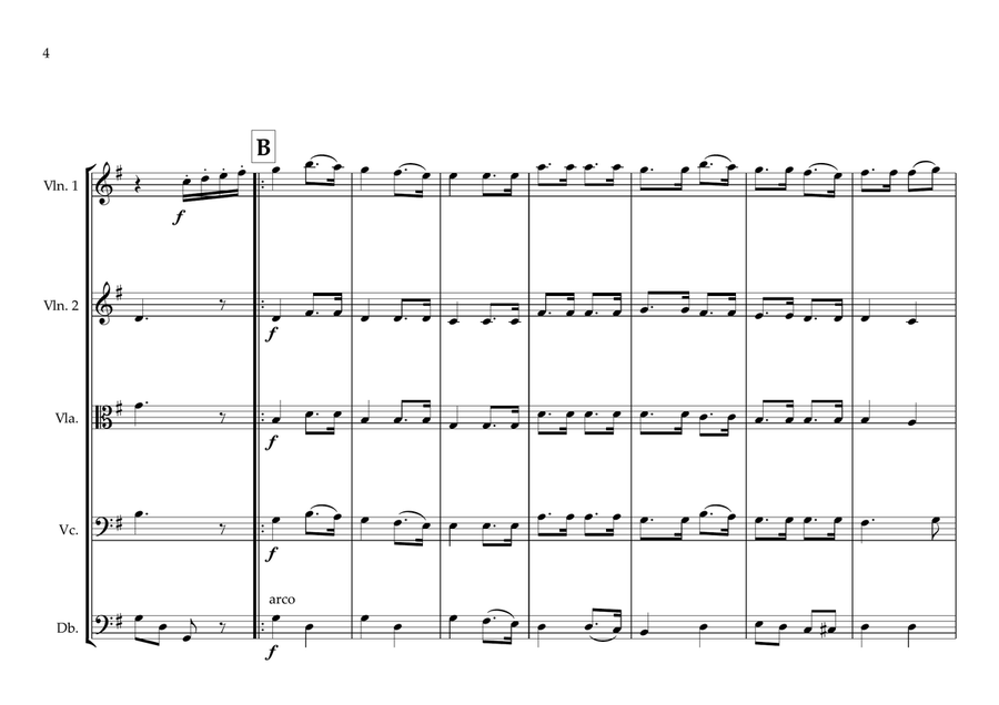 Mali National Anthem for String Orchestra (World National Anthem Series) String Quartet scores gallery preview page 4