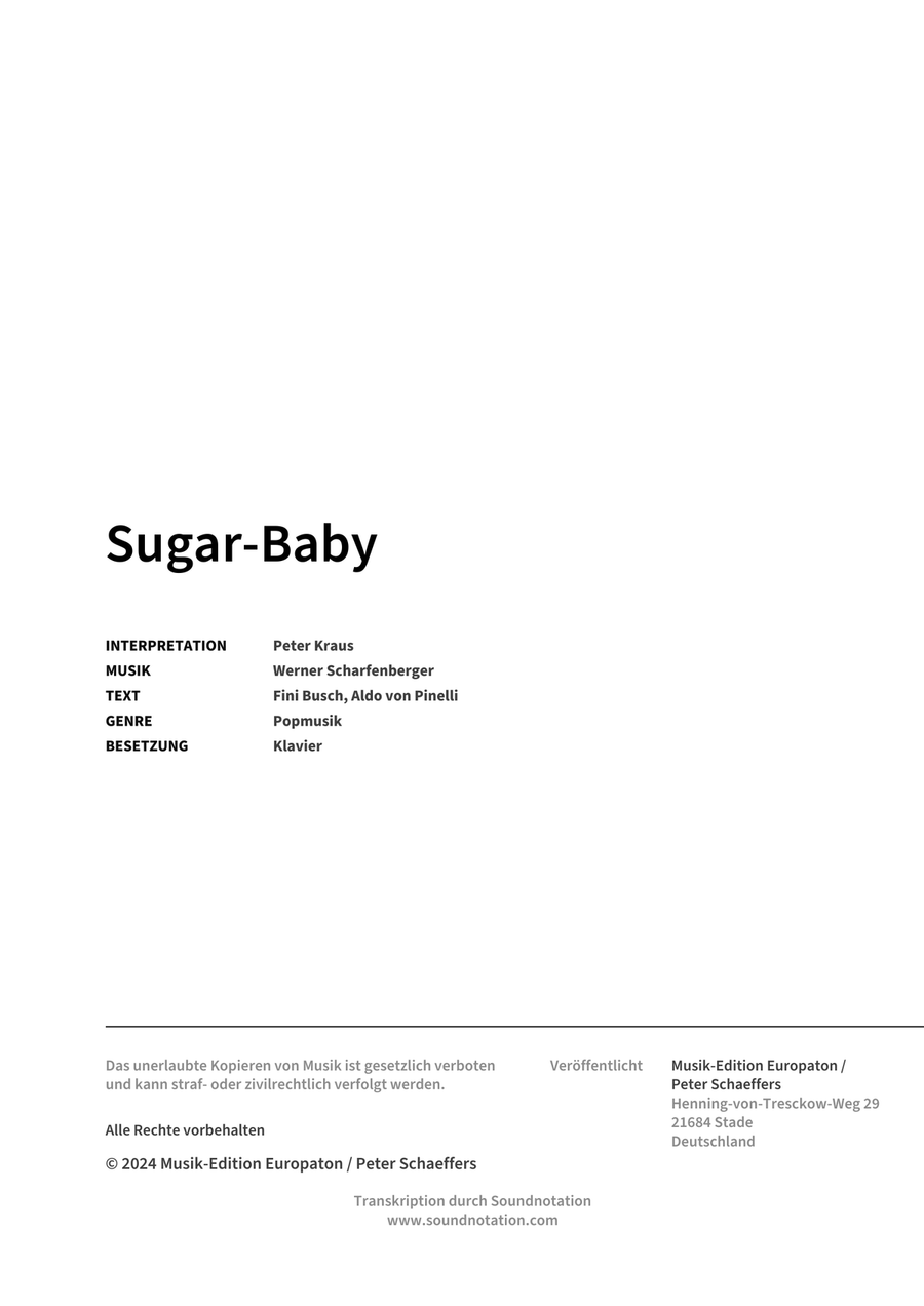 Sugar-Baby Sugar-Baby Piano Solo scores gallery preview page 2