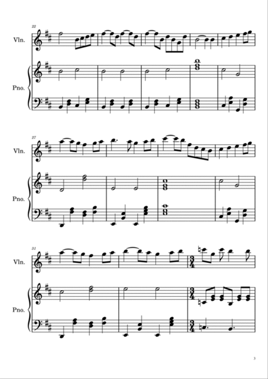 Swan Lake Theme - Tchaikovsky - Violin and Piano Violin Solo scores gallery preview page 3
