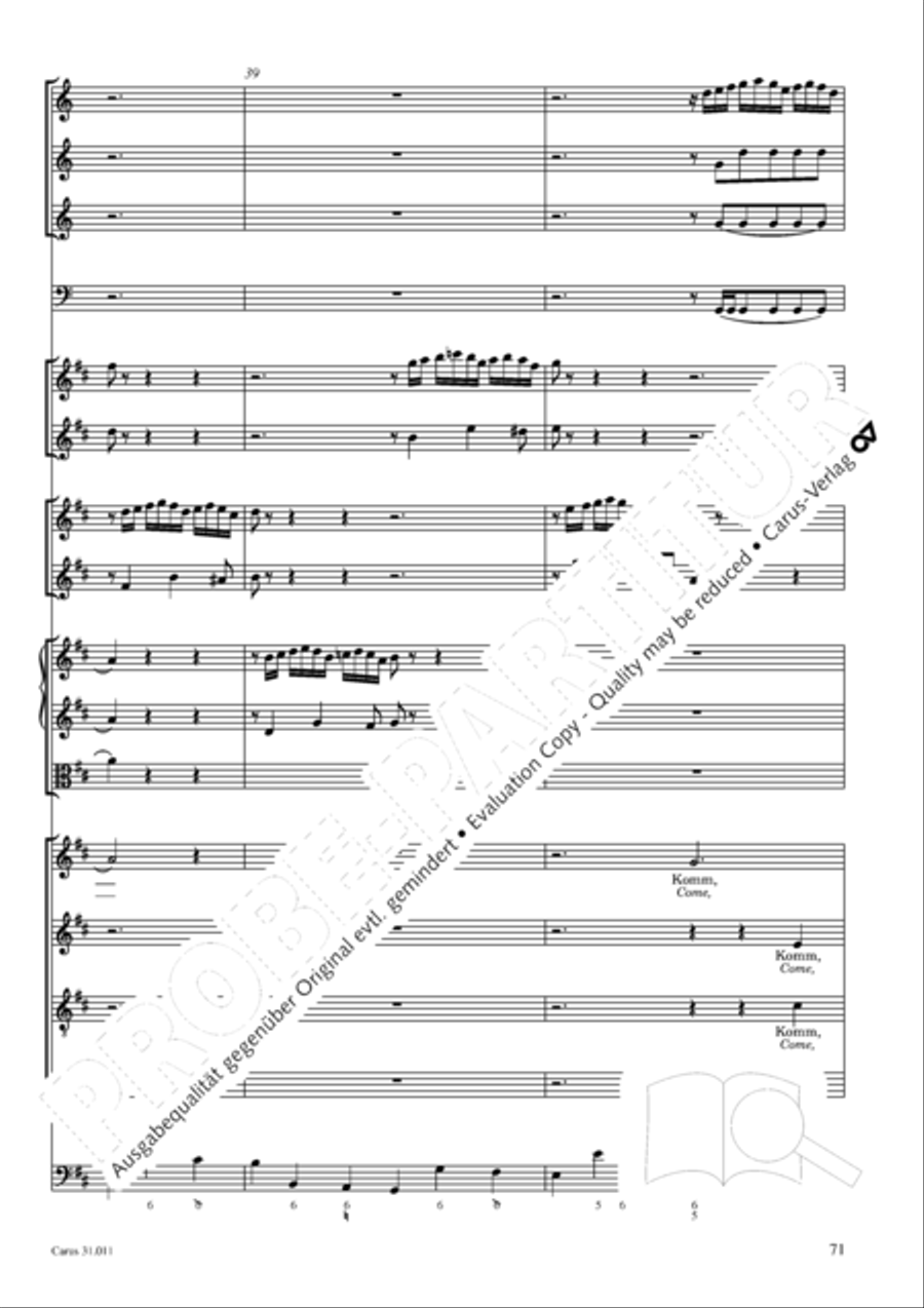 Lobet Gott in seinen Reichen (Himmelfahrtsoratorium) 4-Part scores gallery preview page 72