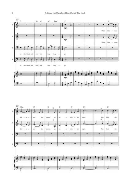O Come Let Us Adore Him, Christ the Lord (Venite Adoremus Dominum) (Medley) - SATB and Piano image number null