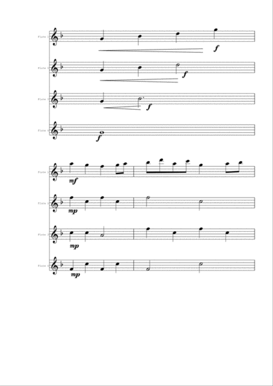 Butterfly Woodwind Quartet scores gallery preview page 3