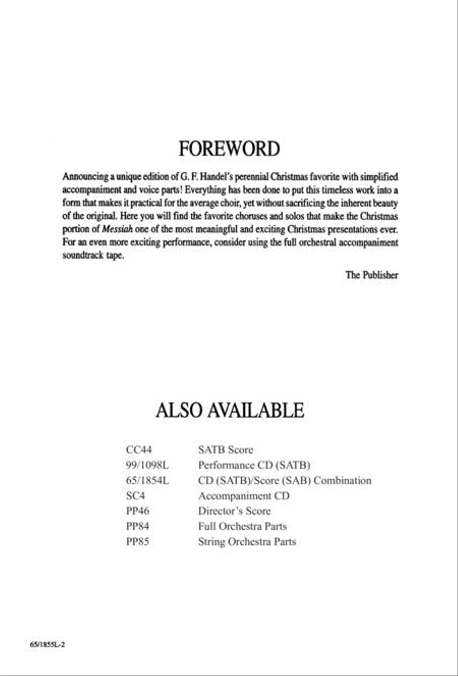 Handel's Messiah: Christmas Choruses and Solos 3-Part scores gallery preview page 2