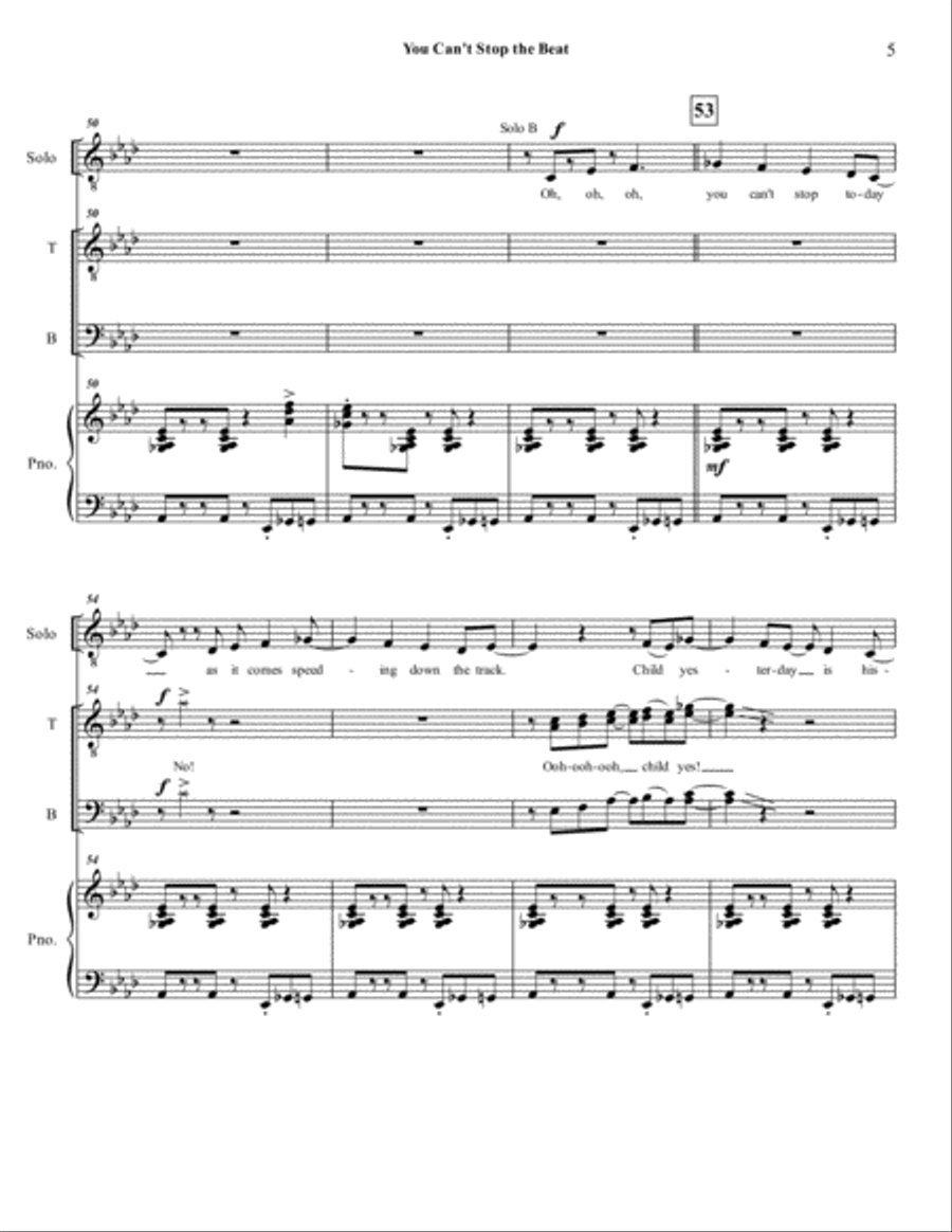 You Can't Stop The Beat TTBB scores gallery preview page 5