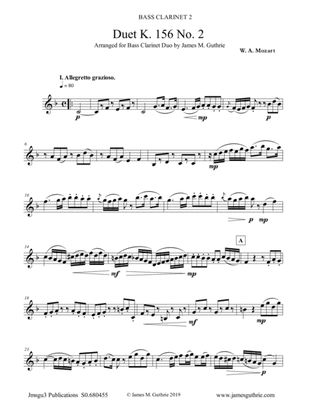 Mozart: Duet K. 156 No. 2 for Bass Clarinet Duo