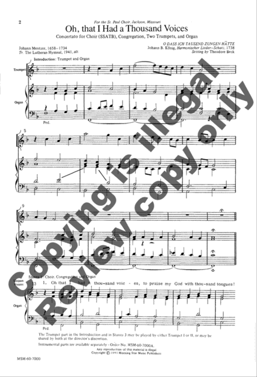 Oh, That I Had a Thousand Voices SSATB scores gallery preview page 8