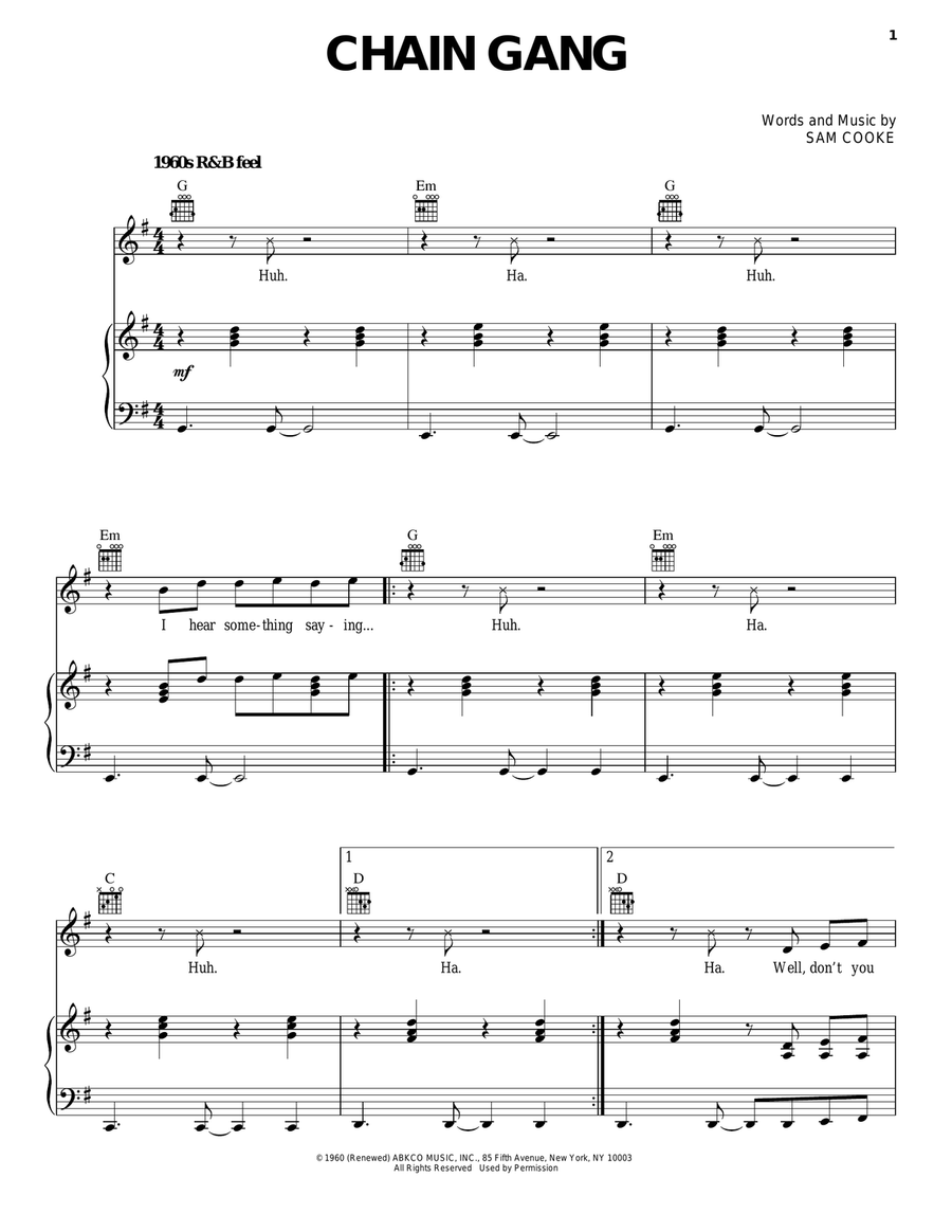 Chain Gang Acoustic Guitar scores gallery preview page 1