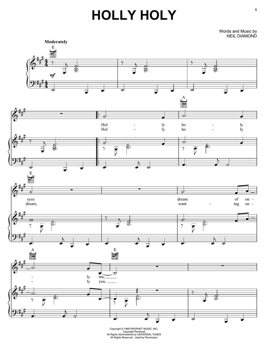 Holly Holy Acoustic Guitar scores gallery preview page 1