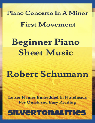 Book cover for Piano Concerto In A Minor 1st Mvt Beginner Piano Sheet Music