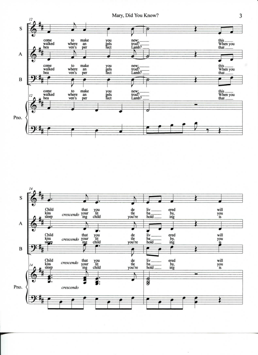 Mary, Did You Know? Mary, Did You Know? 3-Part scores gallery preview page 3
