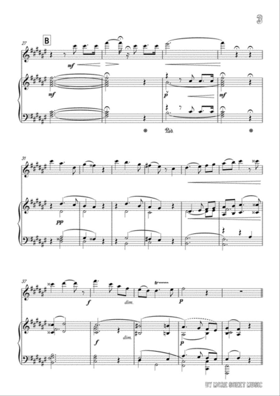 Berlioz-L'absence,for Violin and Piano Voice scores gallery preview page 5