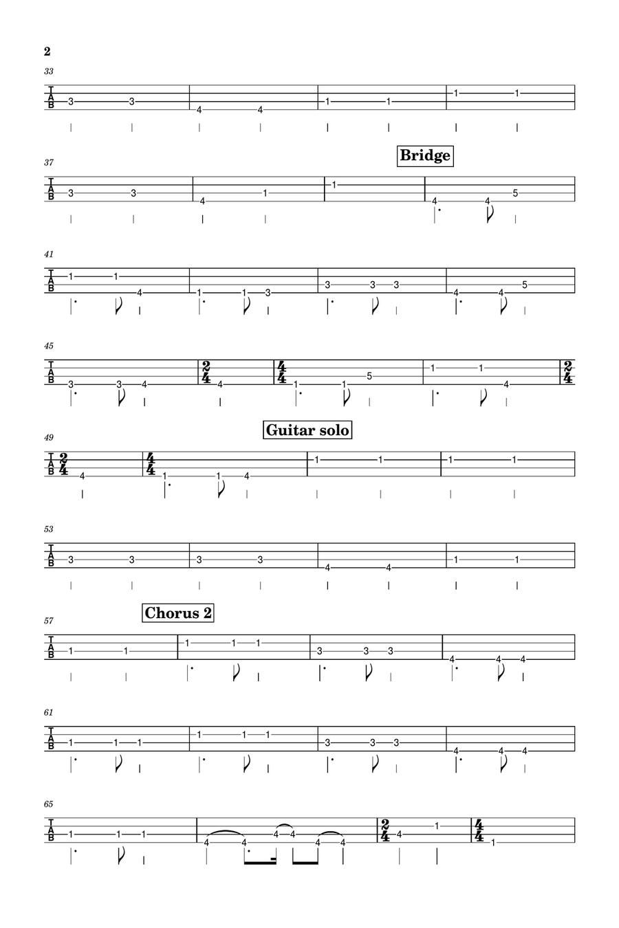 Making Love Out Of Nothing At All Bass Guitar Tablature scores gallery preview page 2