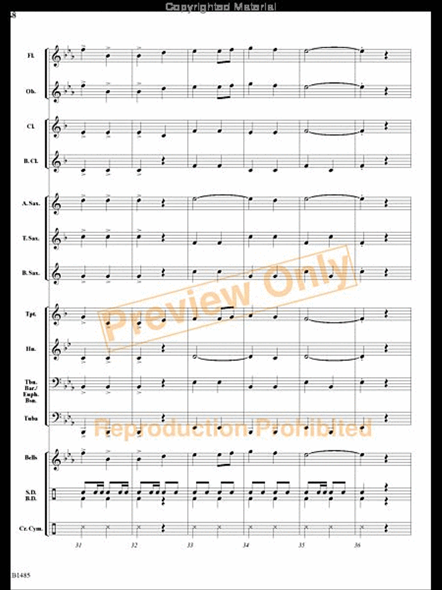 Union March Concert Band scores gallery preview page 7