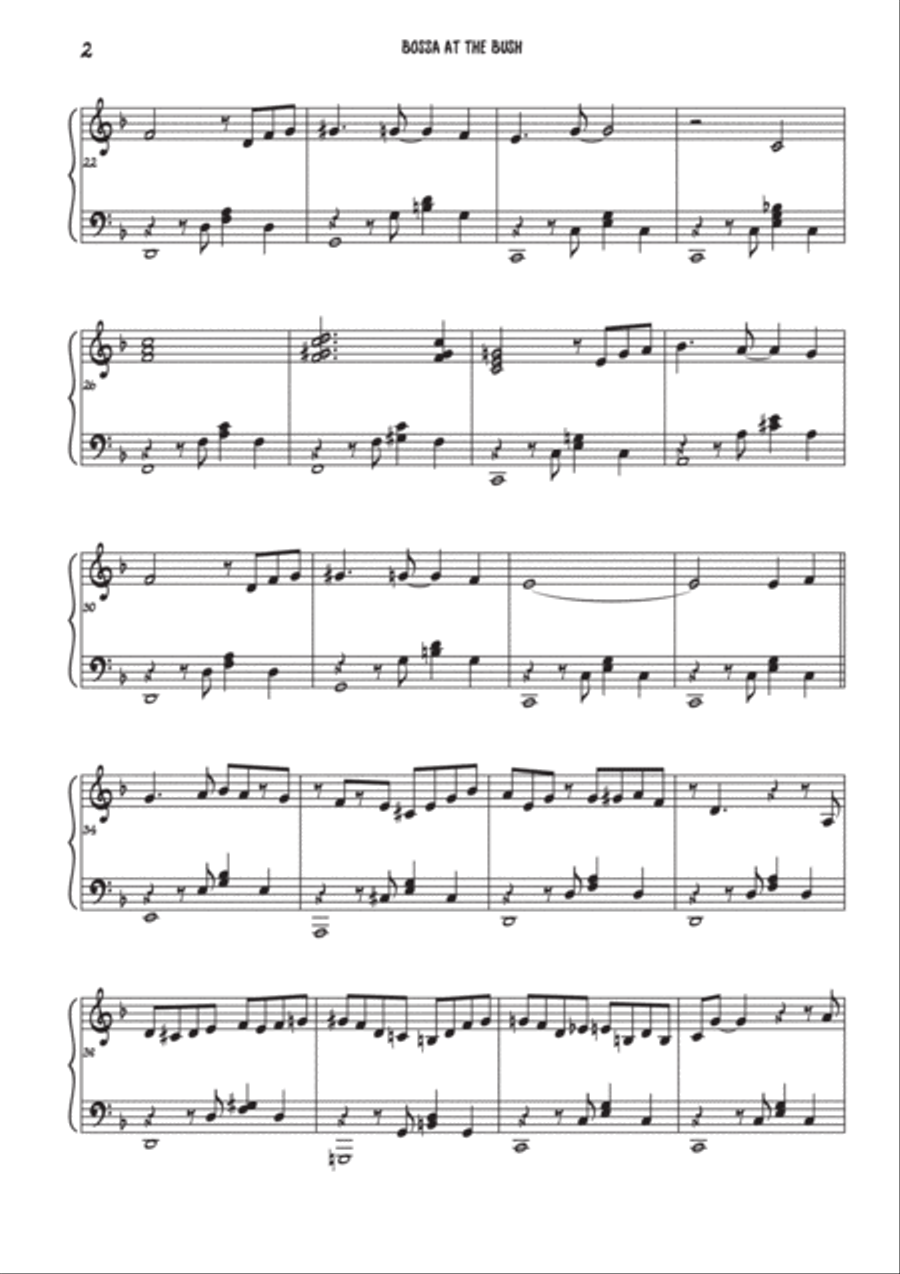 Bossa at the Bush - Tango for solo Piano Piano Method scores gallery preview page 2