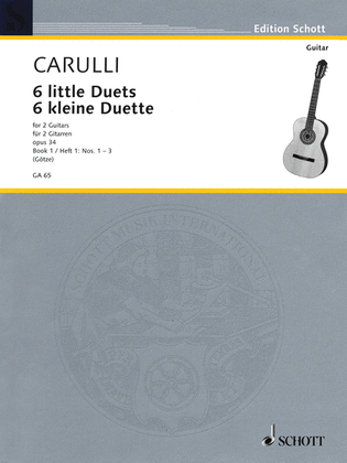 Book cover for Six Little Guitar Duets, Op. 34