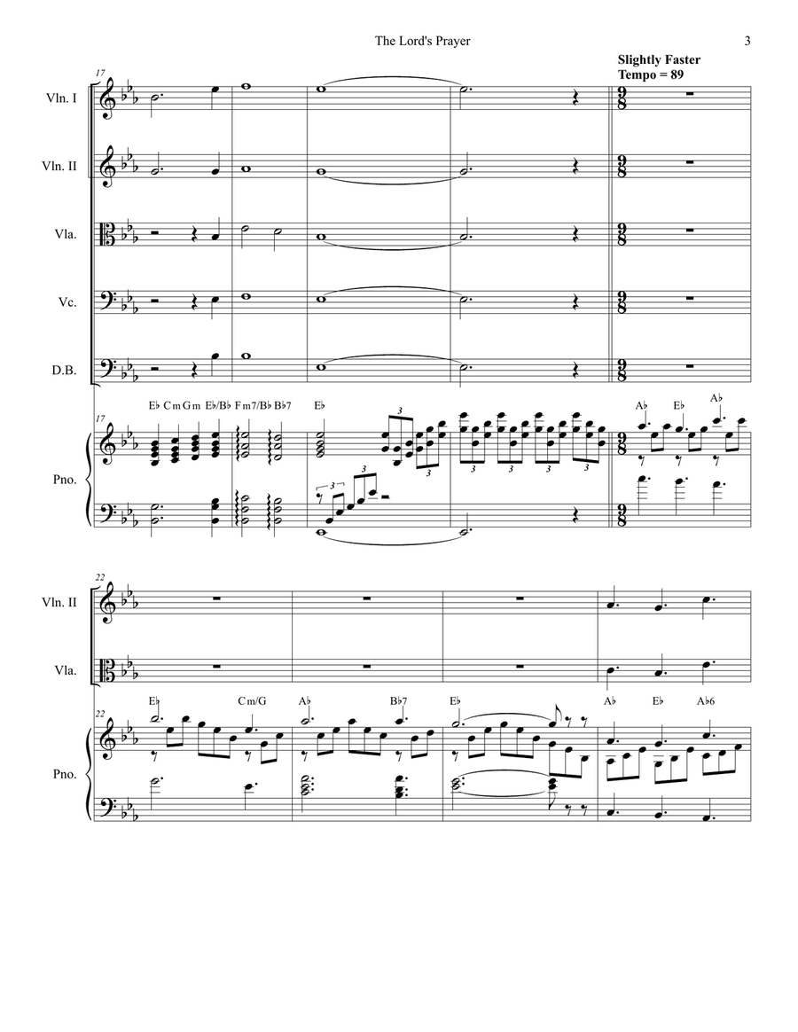 The Lord's Prayer The Lord's Prayer Full Orchestra scores gallery preview page 3