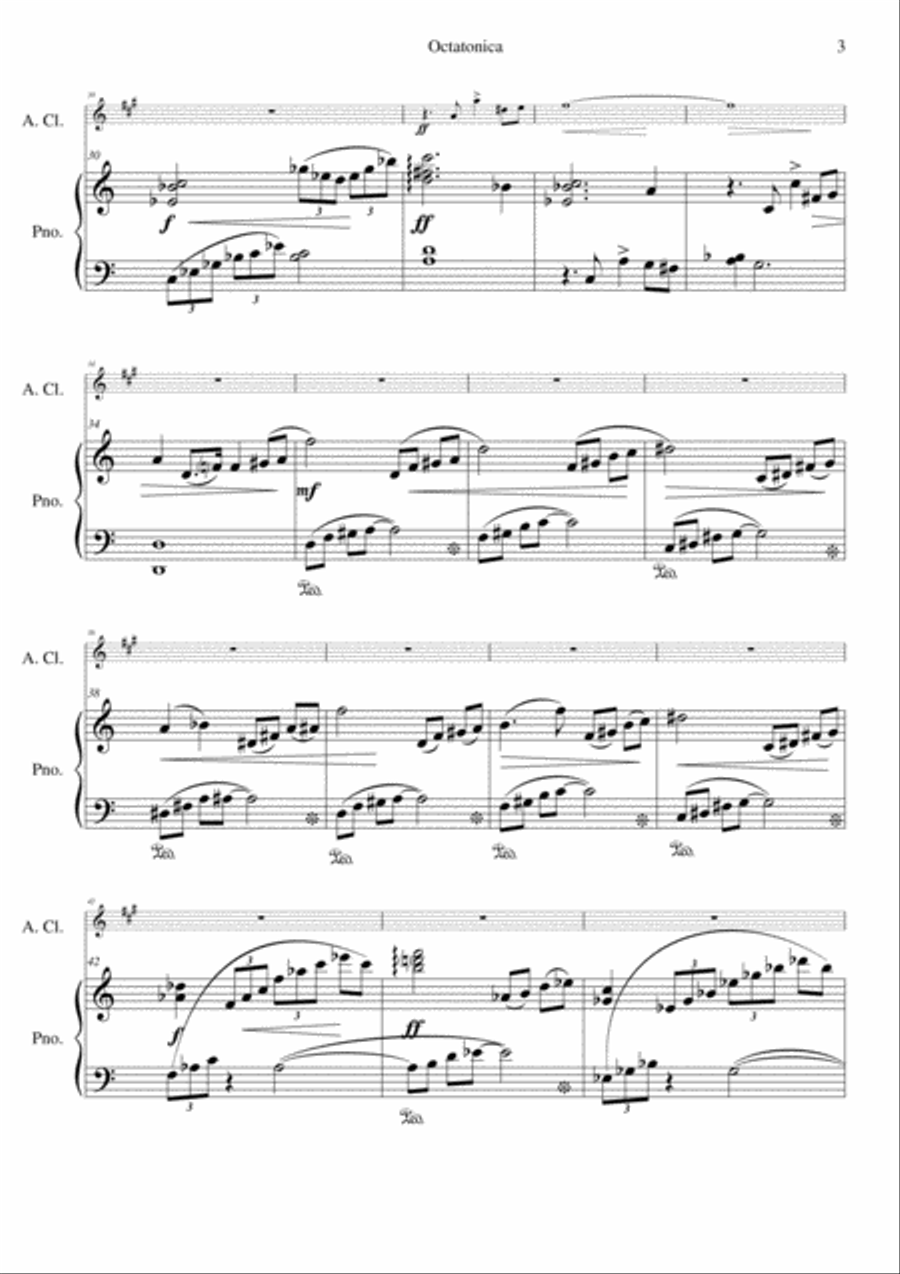 Octatonica for alto clarinet and piano Clarinet scores gallery preview page 3